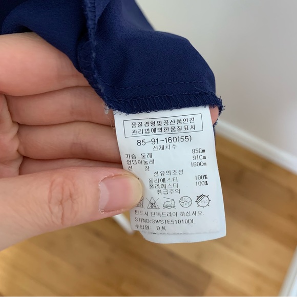 Navy blue Chiffon Summer Blouse from Korea - Picture 9 of 9